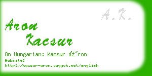 aron kacsur business card